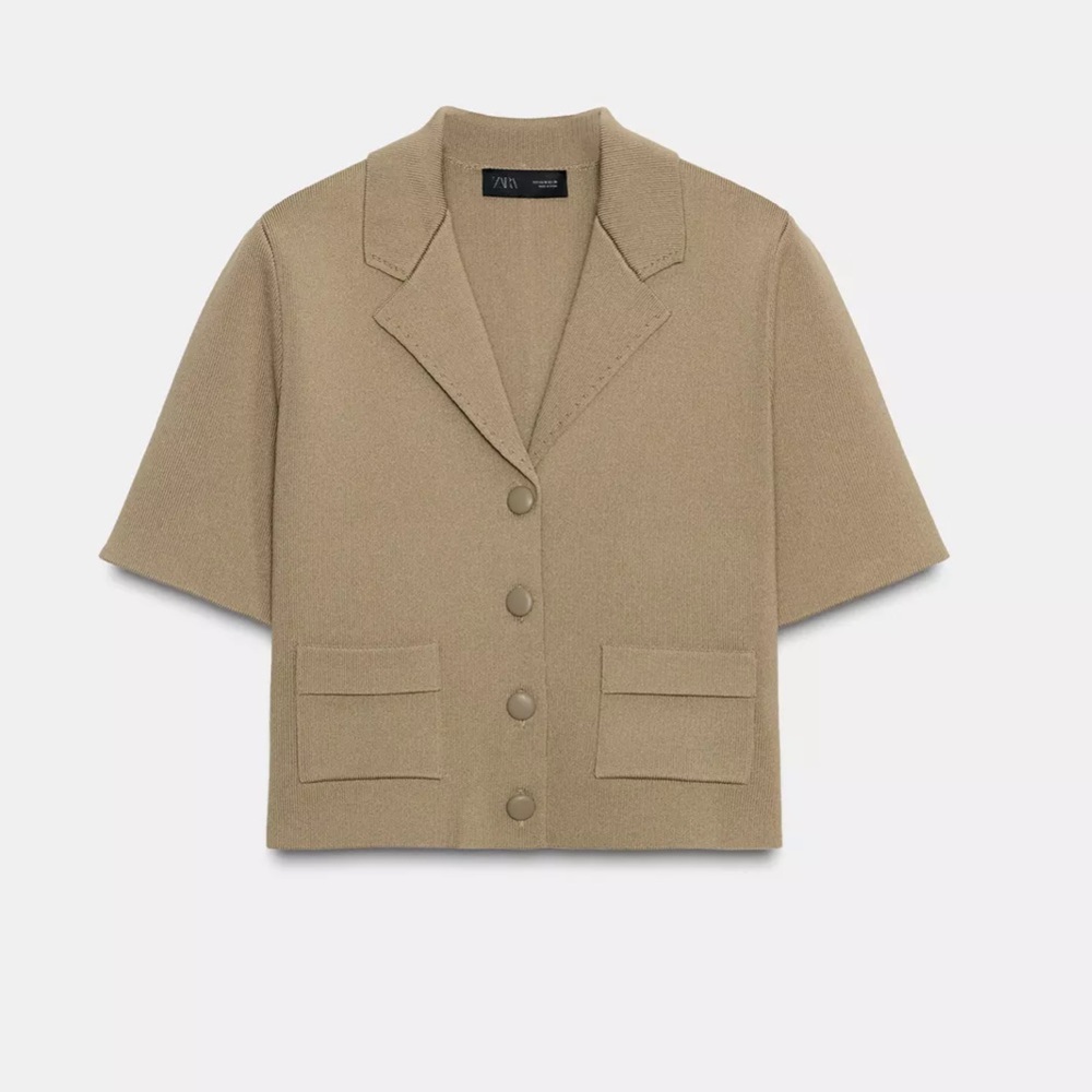 Zara NWT Khaki Short Sleeve Blazer